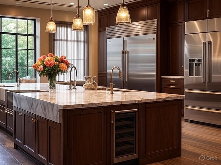 Modern kitchen with white cabinets